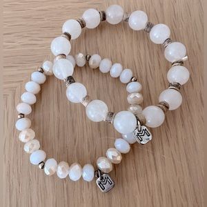 Moonstone bracelet stack